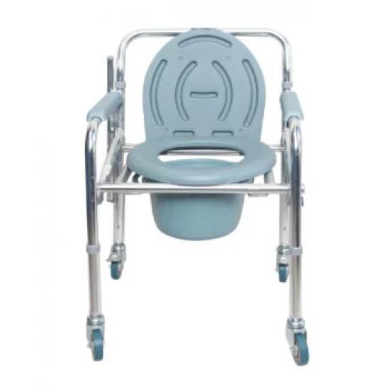 Karma Rainbow-11 Foldable Aluminium Commode Chair with Wheels